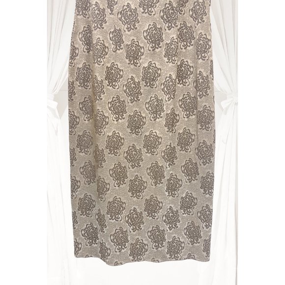 Vintage Harold's Keyhole Cheongsam Chrysanthemum Damask Shift Dress - Picture 5 of 11